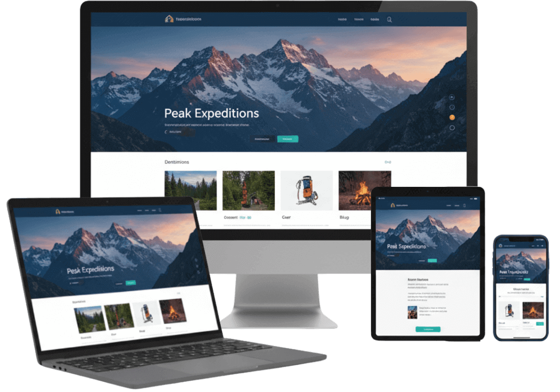 Webdesign und Webentwicklung von DubbelsOne in Leverkusen, Köln und Düsseldorf – Darstellung von responsiven Webseiten auf Desktop, Laptop, Tablet und Smartphone für professionelle Webpräsenz in NRW