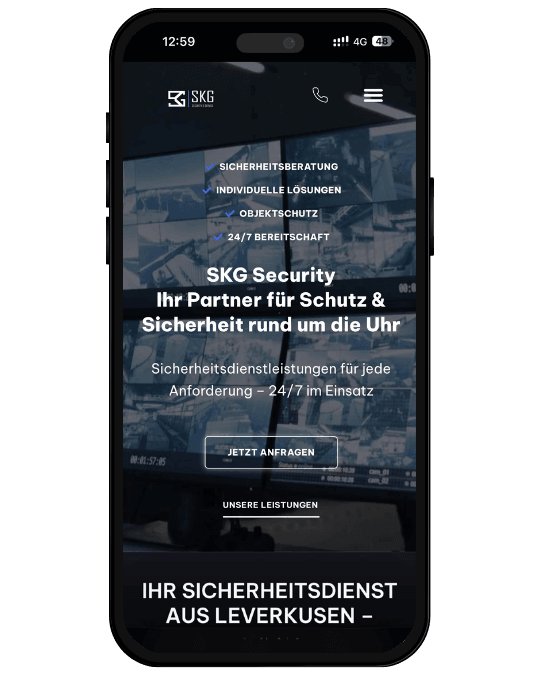 Website-Referenz: SKG Sicherheit Leverkusen – von DubbelsOne